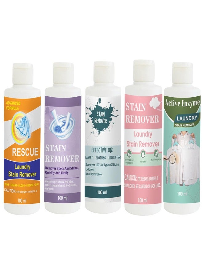 مجموعة مزيلات البقع من توفوس بألوان البرتقالي، والبنفسجي، والسماوي، والوردي، والفستقي | محلول تنظيف متعدد الأسطح للملابس والأقمشة والمفروشات (100 غرام لكل عبوة) - Image 1